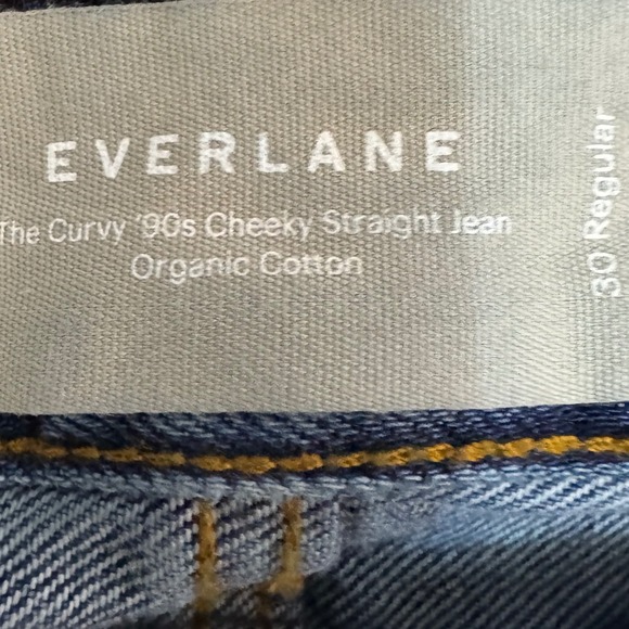 Everlane The Curvy 90s Cheeky Straight Jean Organic Cotton Dark Wash Denim - Picture 4 of 9